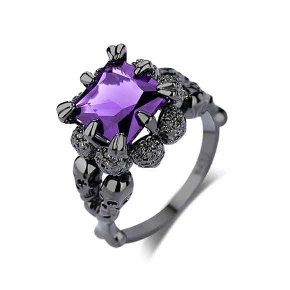 Purple Skull Stone Ring - Picture 4 of 4